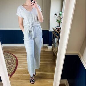 Fashion Nova gray short sleeve belted jumpsuit